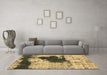 Machine Washable Abstract Brown Modern Rug in a Living Room,, wshabs899brn