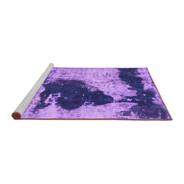 Sideview of Machine Washable Abstract Purple Modern Area Rugs, wshabs899pur