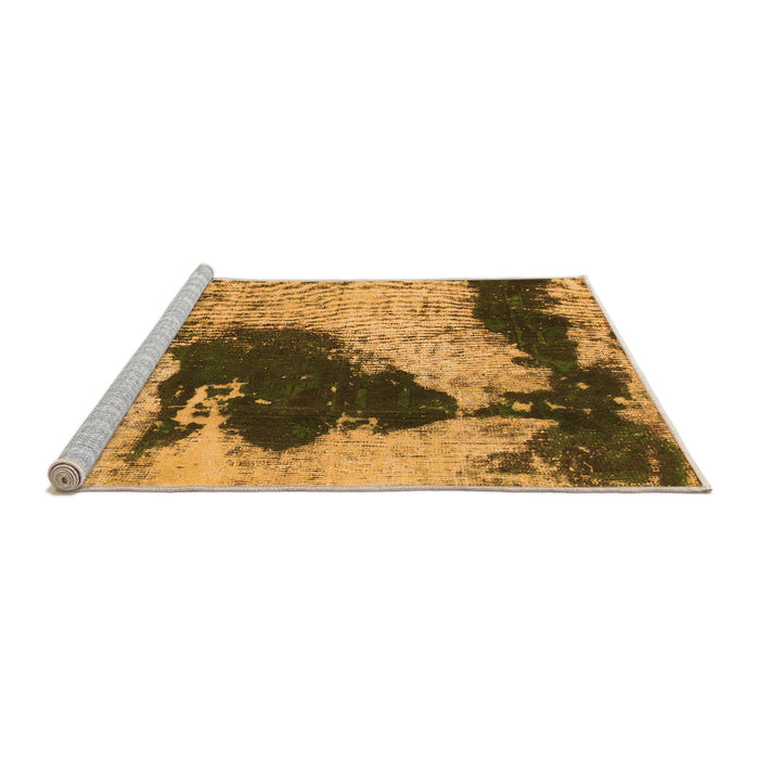 Sideview of Machine Washable Abstract Orange Modern Area Rugs, wshabs899org