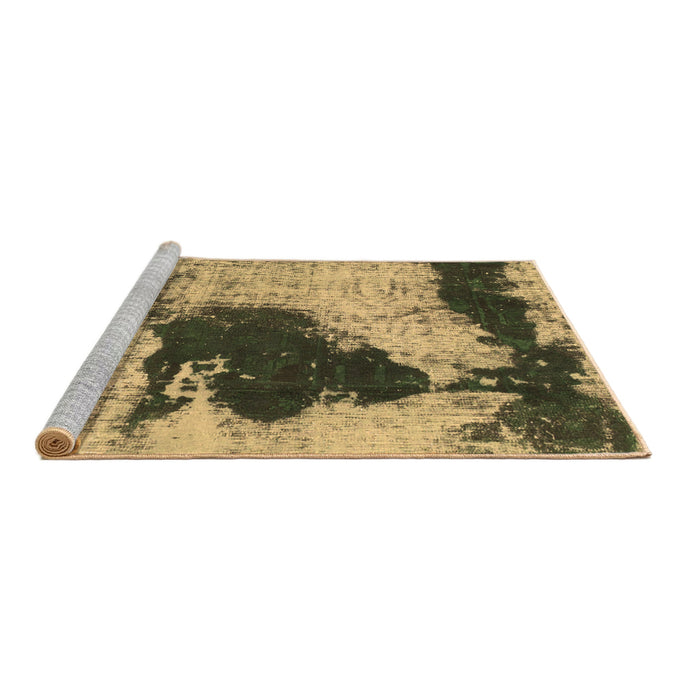 Sideview of Machine Washable Abstract Brown Modern Rug, wshabs899brn