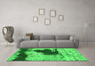 Machine Washable Abstract Green Modern Area Rugs in a Living Room,, wshabs899grn