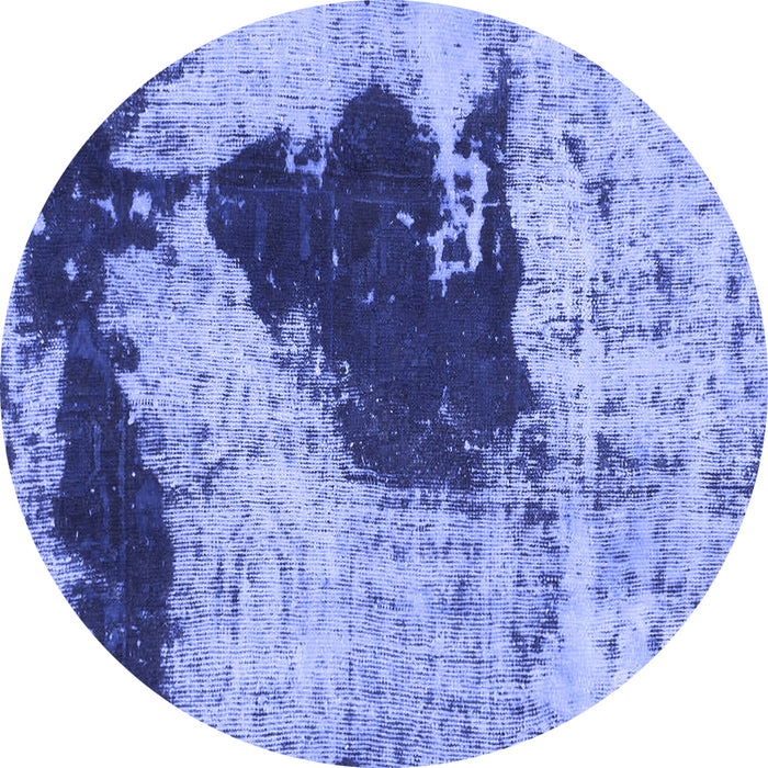 Round Machine Washable Abstract Blue Modern Rug, wshabs899blu