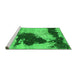 Sideview of Machine Washable Abstract Green Modern Area Rugs, wshabs899grn