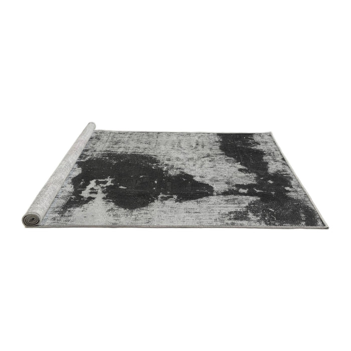 Sideview of Machine Washable Abstract Gray Modern Rug, wshabs899gry