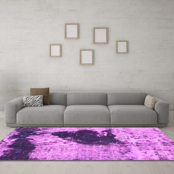 Machine Washable Abstract Pink Modern Rug in a Living Room, wshabs899pnk