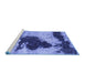 Sideview of Machine Washable Abstract Blue Modern Rug, wshabs899blu