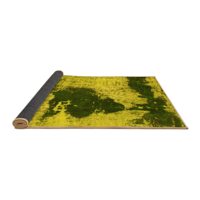 Sideview of Abstract Yellow Modern Rug, abs899yw