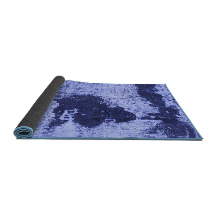 Sideview of Abstract Blue Modern Rug, abs899blu