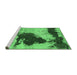 Sideview of Machine Washable Abstract Emerald Green Modern Area Rugs, wshabs899emgrn