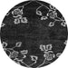 Round Abstract Gray Modern Rug, abs89gry