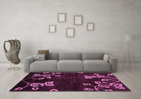 Machine Washable Abstract Purple Modern Rug, wshabs89pur