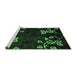 Sideview of Machine Washable Abstract Emerald Green Modern Area Rugs, wshabs89emgrn