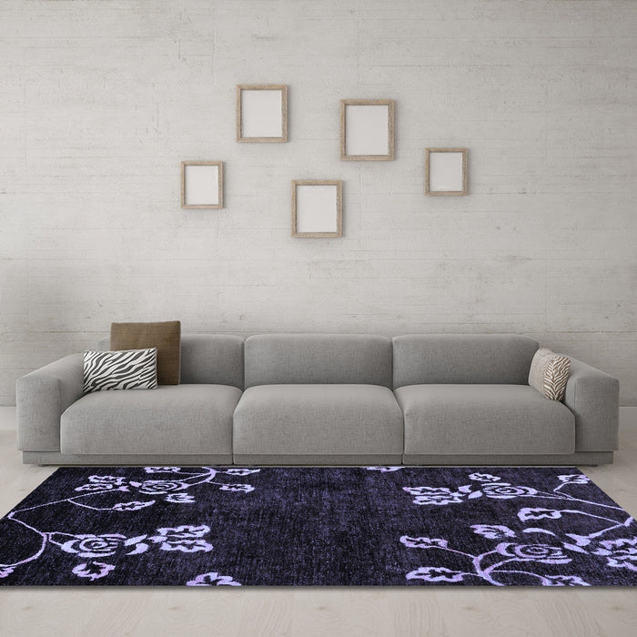 Machine Washable Abstract Blue Modern Rug in a Living Room, wshabs89blu