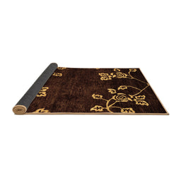 Sideview of Abstract Brown Modern Rug, abs89brn
