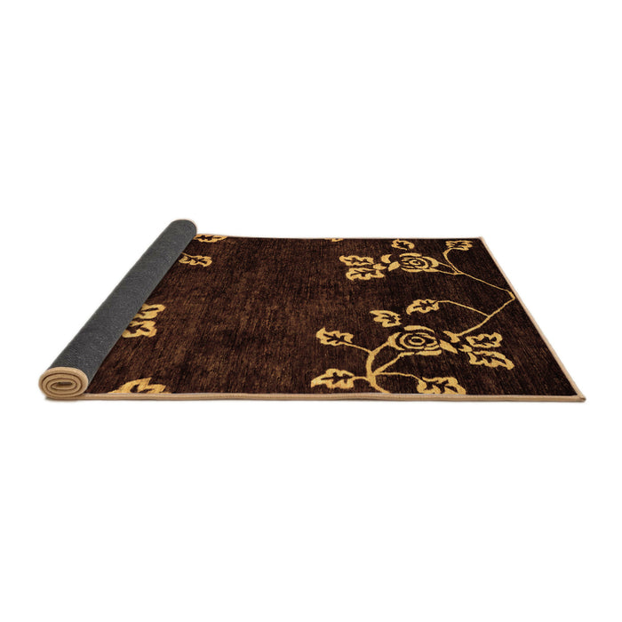 Sideview of Abstract Brown Modern Rug, abs89brn