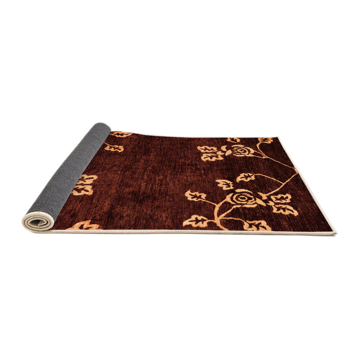 Sideview of Abstract Orange Modern Rug, abs89org