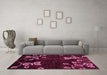 Machine Washable Abstract Pink Modern Rug in a Living Room, wshabs89pnk