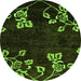 Round Abstract Green Modern Rug, abs89grn