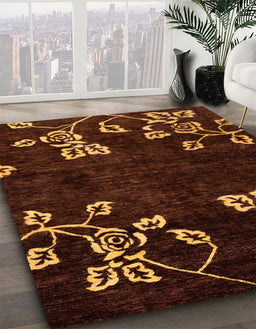 Abstract Red Modern Rug in Family Room, abs89