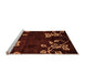 Sideview of Machine Washable Abstract Orange Modern Area Rugs, wshabs89org