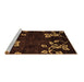 Sideview of Machine Washable Abstract Brown Modern Rug, wshabs89brn