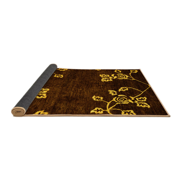 Sideview of Abstract Yellow Modern Rug, abs89yw