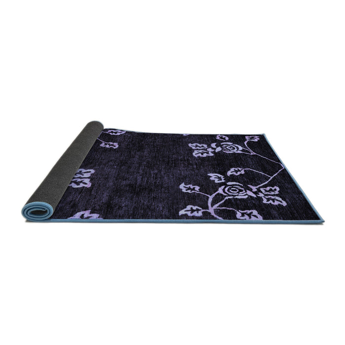 Sideview of Abstract Blue Modern Rug, abs89blu