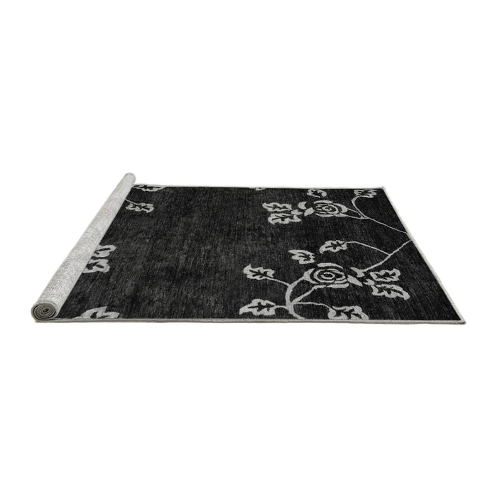 Sideview of Machine Washable Abstract Gray Modern Rug, wshabs89gry