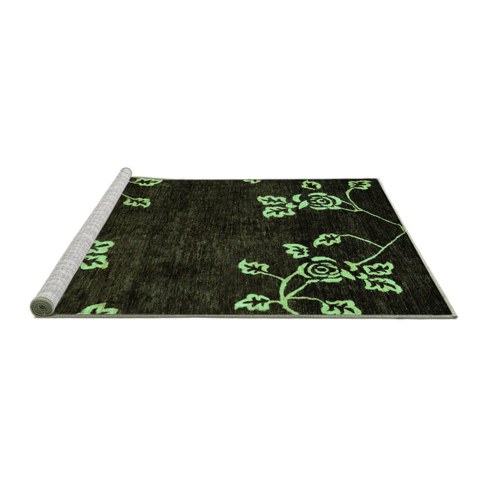 Sideview of Machine Washable Abstract Turquoise Modern Area Rugs, wshabs89turq