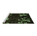 Sideview of Machine Washable Abstract Turquoise Modern Area Rugs, wshabs89turq