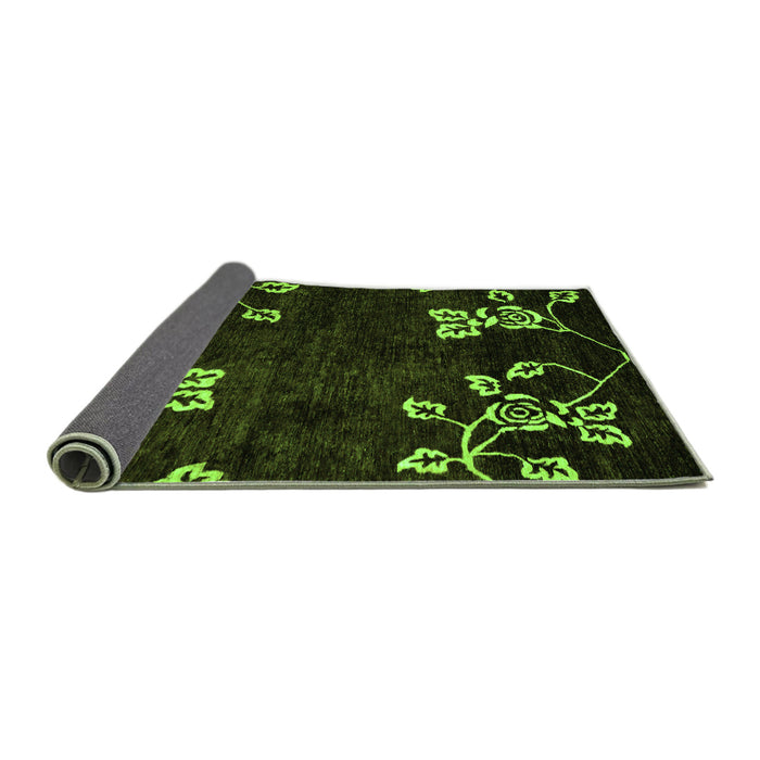 Sideview of Abstract Green Modern Rug, abs89grn