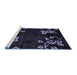 Sideview of Machine Washable Abstract Blue Modern Rug, wshabs89blu