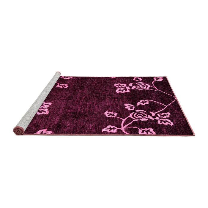 Sideview of Machine Washable Abstract Pink Modern Rug, wshabs89pnk