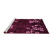 Sideview of Machine Washable Abstract Pink Modern Rug, wshabs89pnk