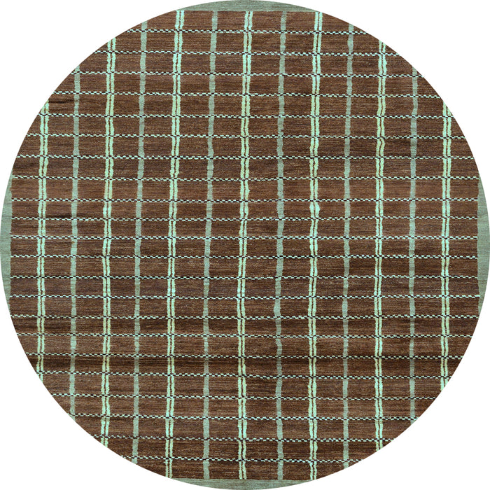 Round Abstract Light Blue Modern Rug, abs8lblu