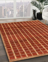 Abstract Red Modern Rug, abs8