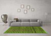 Machine Washable Abstract Green Modern Rug, wshabs8grn