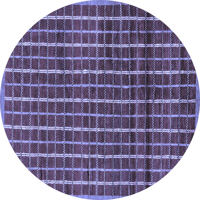 Round Machine Washable Abstract Blue Modern Rug, wshabs8blu
