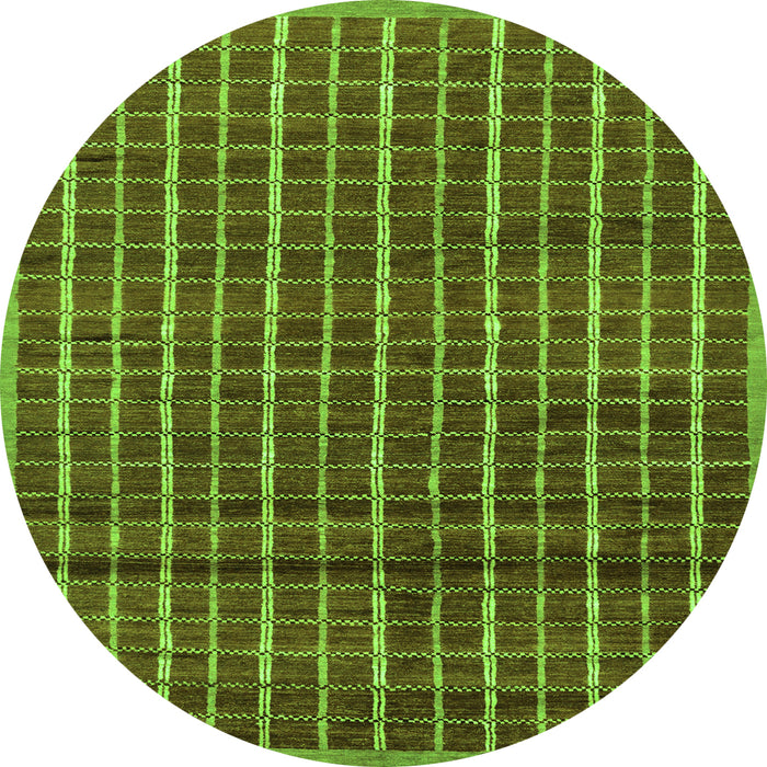 Round Abstract Green Modern Rug, abs8grn