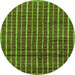 Round Abstract Green Modern Rug, abs8grn