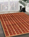 Machine Washable Abstract Red Rug in a Family Room, wshabs8