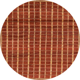 Round Machine Washable Abstract Red Rug, wshabs8
