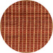 Round Machine Washable Abstract Red Rug, wshabs8