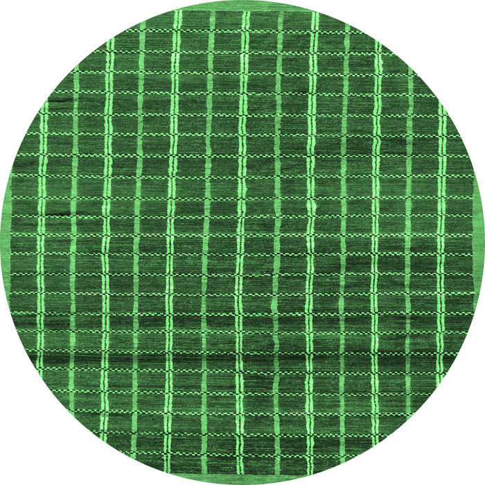 Round Abstract Emerald Green Modern Rug, abs8emgrn