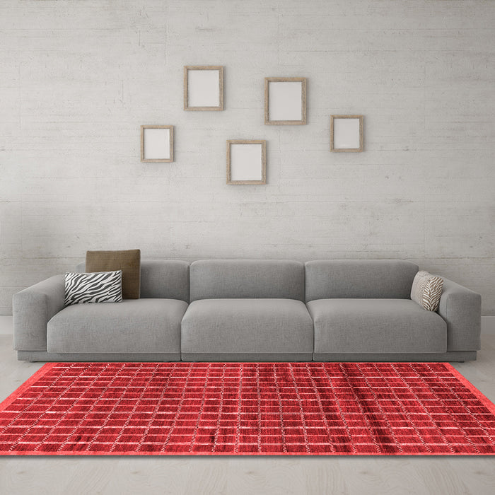Modern Red Washable Rugs