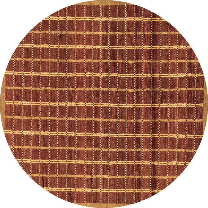 Round Machine Washable Abstract Brown Modern Rug, wshabs8brn
