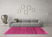 Machine Washable Abstract Pink Modern Rug in a Living Room, wshabs8pnk