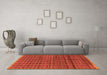 Machine Washable Abstract Orange Modern Area Rugs in a Living Room, wshabs8org