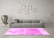 Machine Washable Solid Pink Modern Rug in a Living Room, wshabs900pnk