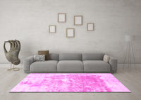 Machine Washable Solid Pink Modern Rug, wshabs900pnk